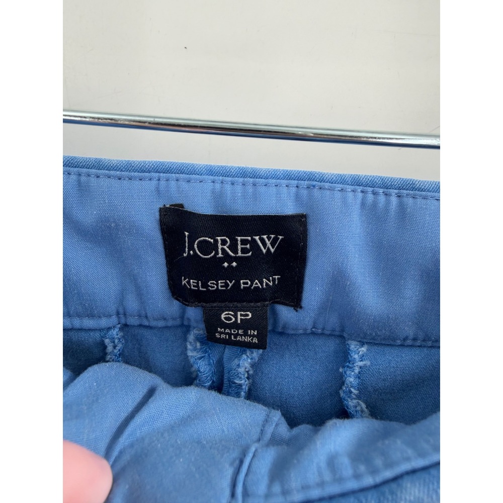 J.Crew Kelsey Pant Women 6P Blue Cropped Wide Leg BG358 Preppy Coastal - Picture 3 of 12